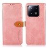 Чехол-книжка KHAZNEH Dual-color Cowhide для Xiaomi 13 Pro - розовое золото