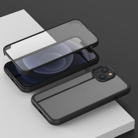 Двусторонний чехол Glass для iPhone 13 mini - черный
