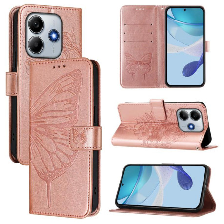 Чохол-книжка Embossed Butterfly для Xiaomi Poco M7 Pro 5G Global - золото