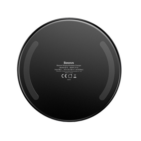 Беспроводное зарядное устройство Baseus Simple Wireless Charger Aluminium Glass 10W Qi Черная