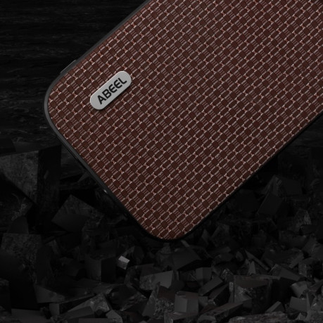 Чехол ABEEL Genuine Leather Luxury для iPhone 15 Pro - кофейный