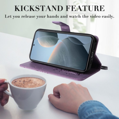 Чохол-книжка Embossed Butterfly для Xiaomi 14T - фіолетовий