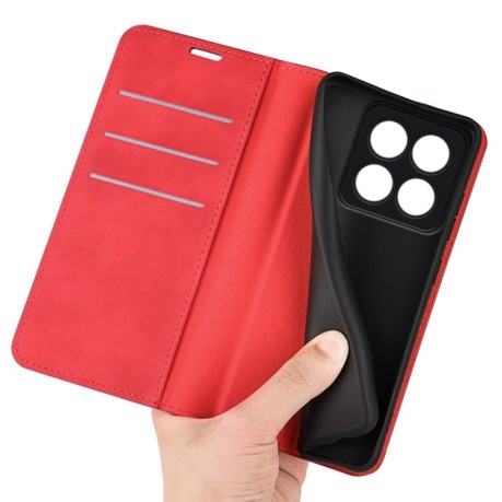 Чохол-книжка Retro Skin Feel Business Magnetic на Xiaomi 14 Pro - червоний
