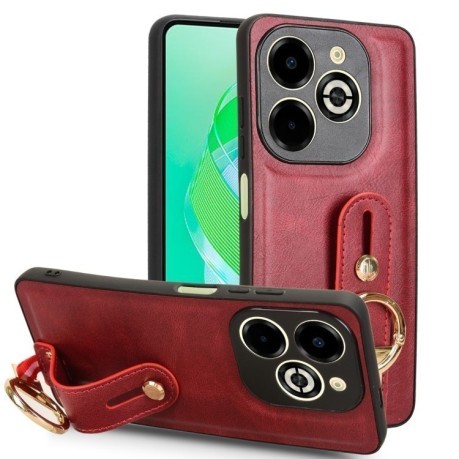 Протиударний чохол Wristband Leather Back для Infinix Smart 8 Plus / Smart 8 Pro - червоний
