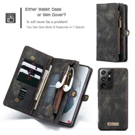 Чохол-гаманець CaseMe 008 Series Zipper Style Samsung Galaxy S21 Ultra - чорний