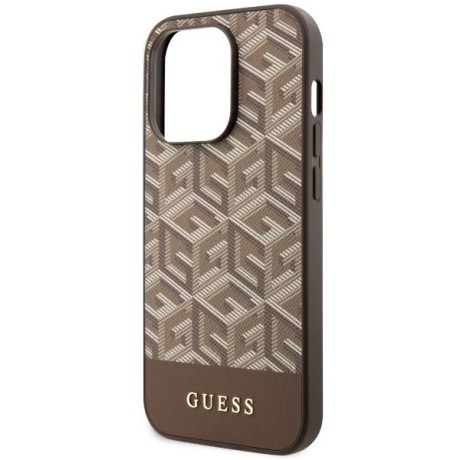 Оригинальный чехол Guess GCube Stripes MagSafe для iPhone 14 Pro Max -  brown