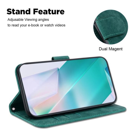 Чохол-книжка Little Tiger Embossed Leather на Xiaomi Redmi Note 14 4G 164.48mm - зелений