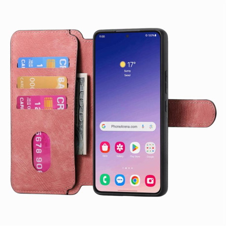 Чохол-книжка CaseNeo MagSafe RFID Anti-theft Retro Leather для Samsung Galaxy S25+ 5G - рожевий