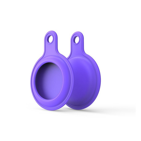 Силиконовый брелок Gel Leather с кольцом для AirTag - фиолетовый