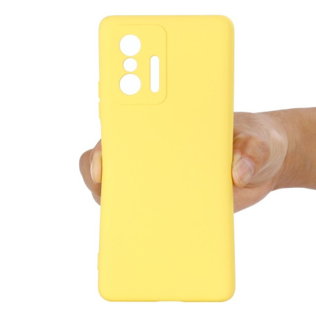 Силіконовий чохол Solid Color Liquid Silicone на Xiaomi 11T/11T Pro 5G - жовтий