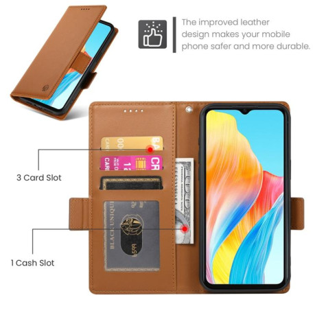 Чохол-книжка Side Buckle Magnetic Frosted Leather для OPPO A5 PRO 5G - коричневий