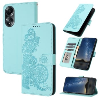 Чехол-книжка с тиснением “Totem” на OPPO A58 4G - Light blue