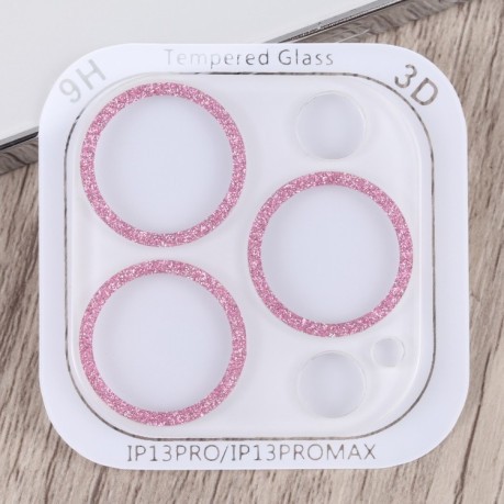 Защитное стекло для камеры Glitter Ring на iPhone 13 Pro / 13 Pro Max - розовое