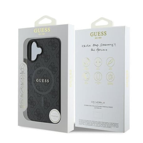 Оригінальний чохол Guess Ring Classic Logo MagSafe для iPhone 16 Plus - black