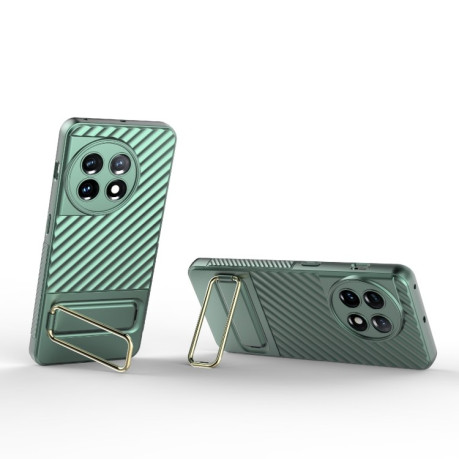 Противоударный чехол Wavy Textured для OnePlus 11 - зеленый