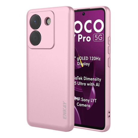 Силиконовый чехол ENKAY Liquid Silicone на Xiaomi Poco M7 Pro - розовый