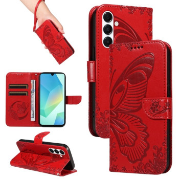 Чохол-книжка Swallowtail Butterfly Embossed Leather  для Samsung Galaxy A26 5G - червоний
