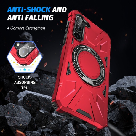 Протиударний чохол HTM MagSafe Magnetic Shockproof with Ring Holder  для Samsung Galaxy S25+ 5G - червоний
