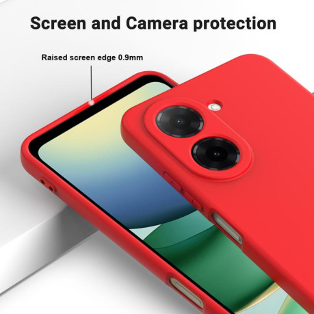 Силиконовый чехол Solid Color Liquid Silicone на Redmi A5 4G 171.7mm / Poco C71 - красный