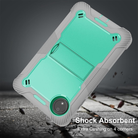 Чохол Silicone Hybrid PC Tablet Case with Holder &amp; Shoulder Strap для Xiaomi Redmi Pad SE 8.7 - Mint Green + Grey