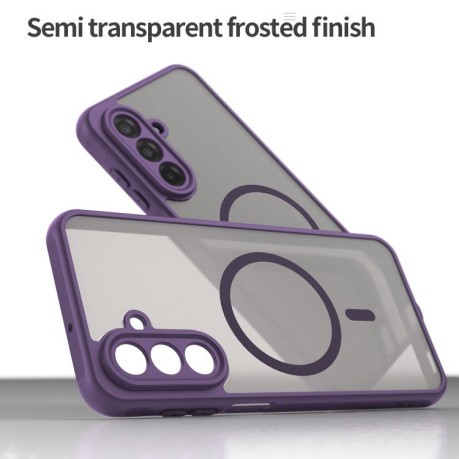 Противоударный чехол Fan Dun Series TPU Hybrid PC Frosted Magsafe для Samsung Galaxy A17 5G - фиолетовый