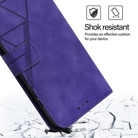 Чехол- книжка Crossbody 3D Embossed Flip Leather на Xiaomi 14T Pro - фиолетовый