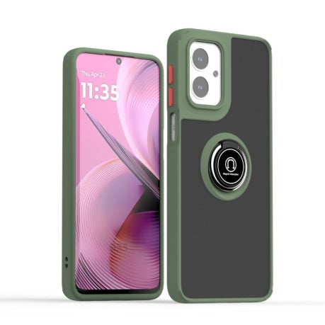 Противоударный чехол Q Shadow 1 Series TPU + PC на Motorola Moto G55 - зеленый