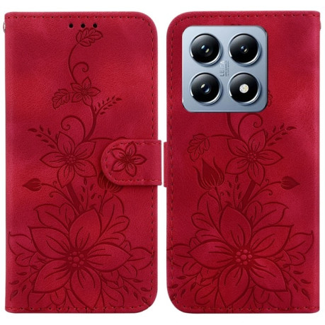 Чохол-книжка Lily Embossed Leather для Xiaomi 14T - червоний