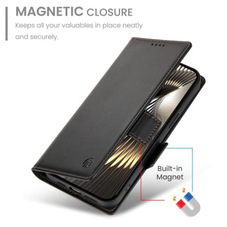 Чехол-книжка Side Buckle Magnetic Frosted Leather для Xiaomi Poco F7 - чорний