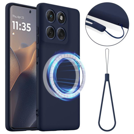 Силиконовый чехол Shockproof Silicone Magsafe для Motorola Edge 60 / 60s / 60 Fusion - синий