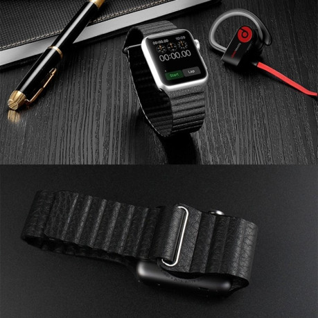 Ремешок Leather Loop Magnetic для Apple Watch 38/40mm - черный