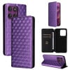 Чехол-книжка Cubic Grid Calf Texture для Motorola Edge 60 Pro - фіолетовий