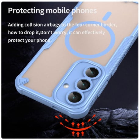 Протиударний чохол Armor Glaze з MagSafe гібридний на Samsung Galaxy S25 FE 5G - синій