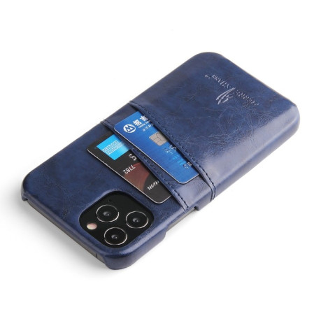 Шкіряний чохол Fierre Shann Retro Oil Wax на iPhone 12 Pro Max - синій