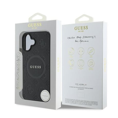 Оригинальный чехол Guess Saffiano MagSafe на iPhone 16 Plus - Black