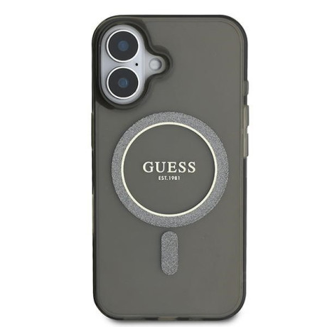 Оригінальний чохол Guess IML Glitter Circle MagSafe для iPhone 16 - black