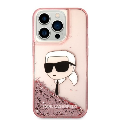 Оригінальний чохол Karl Lagerfeld Glitter Karl's Head для iPhone 14 Pro Max - pink