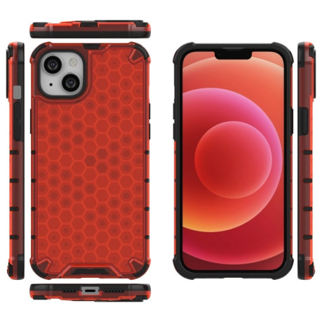Противоударный чехол Honeycomb на For iPhone 15 - красный
