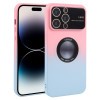 Противоударный чехол Gradient Silicone Shockproof Magsafe для iPhone 15 Pro - розово-синий