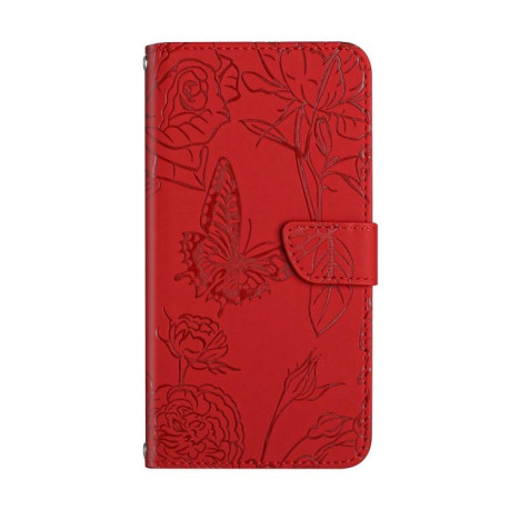 Чохол-книжка Skin Feel Butterfly Embossed для Samsung Galaxy A55 5G - червоний