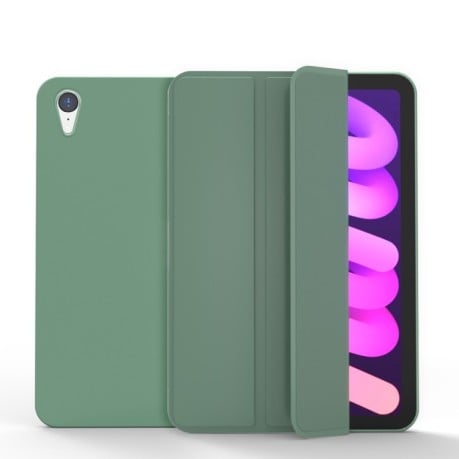 Чехол-книжка Matte 3-folding для iPad mini 6 - темно-зеленый