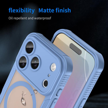 Противоударный чехол Armor Glaze MagSafe Magnetic для iPhone 17 Pro - синий