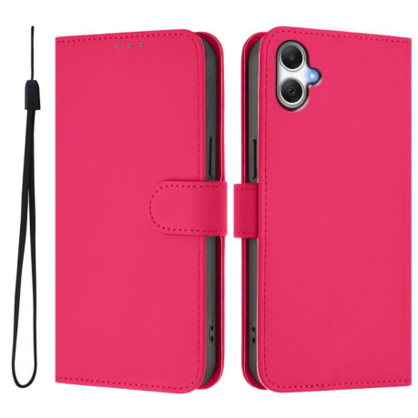 Чохол-книжка з м'яким покриттям (Skin Feel) зі шнурком на Samsung Galaxy A07 4G - пурпурно-червоний