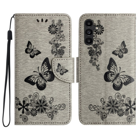 Чохол-книжка Embossed Butterfly  для Samsung Galaxy A36/A56 5G - сірий