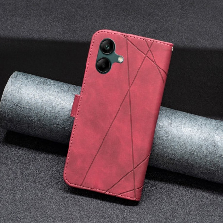 Чехол-книжка Magnetic Buckle Rhombus Texture для Samsung Galaxy A05 - красный