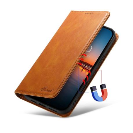 Протиударний чохол Suteni H02 Leather Wallet Stand для iPhone 16 Pro - хакі