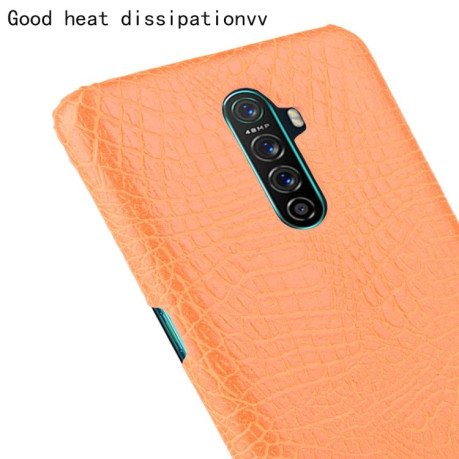 Ударопрочный чехол Crocodile Texture на Realme X2 Pro - оранжевый