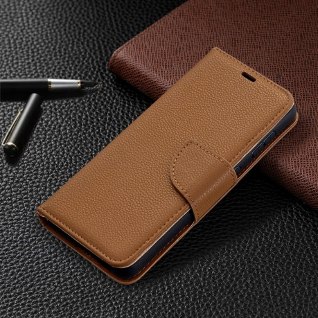 Чохол-книжка Litchi Texture Pure Color Samsung Galaxy S21 - коричневий