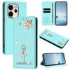 Чехол-книжка Escase из эко-кожи с балериной, стразами и RFID для OPPO Reno15 F Global