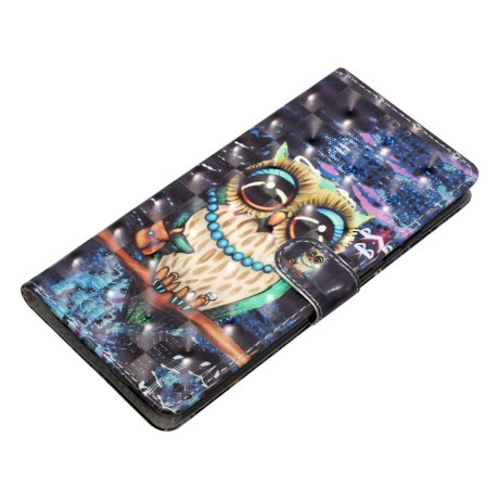 Чехол-книжка 3D Painting для Samsung Galaxy A36 5G - Big-eyed owl